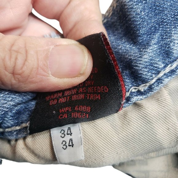 Rock & Roll Cowboy Jeans Pistol Straight Distressed Hem 34X34 See photos - Picture 5 of 9